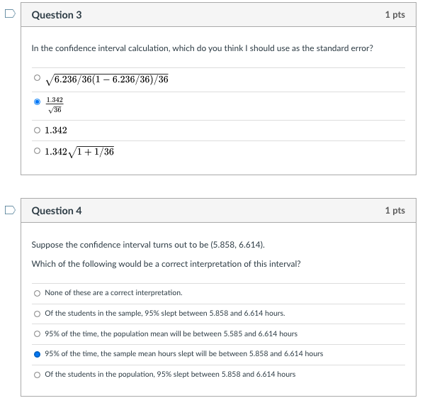 Solved A random sample of 36 statistics students reported | Chegg.com