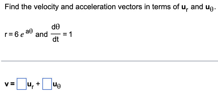 Solved Find the velocity and acceleration vectors in terms | Chegg.com