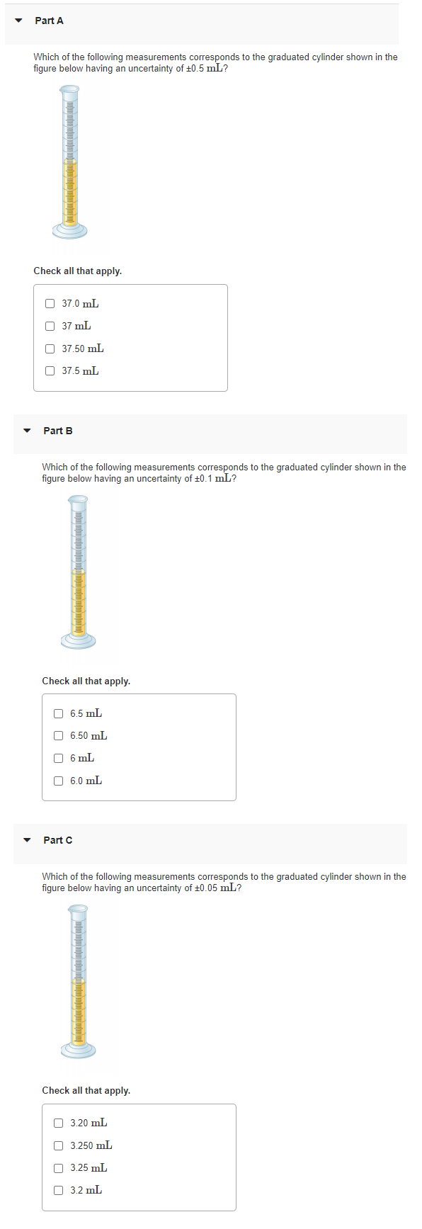 Solved Part A Which of the following measurements | Chegg.com
