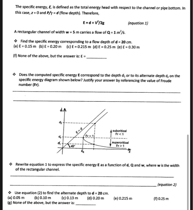 solved-the-specific-energy-e-is-defined-as-the-total-chegg