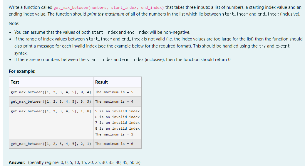 Solved Write a function called get_max_between(numbers, | Chegg.com image.