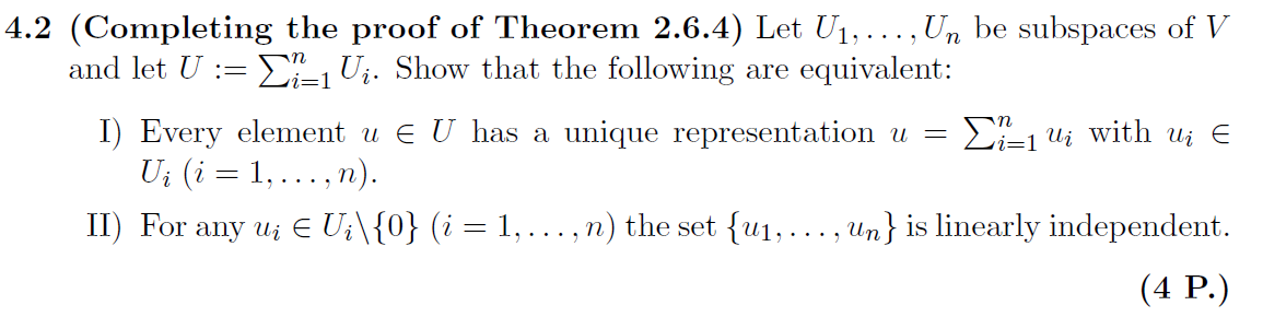 Solved 4 2 Completing The Proof Of Theorem 2 6 4 Let U1 Chegg Com