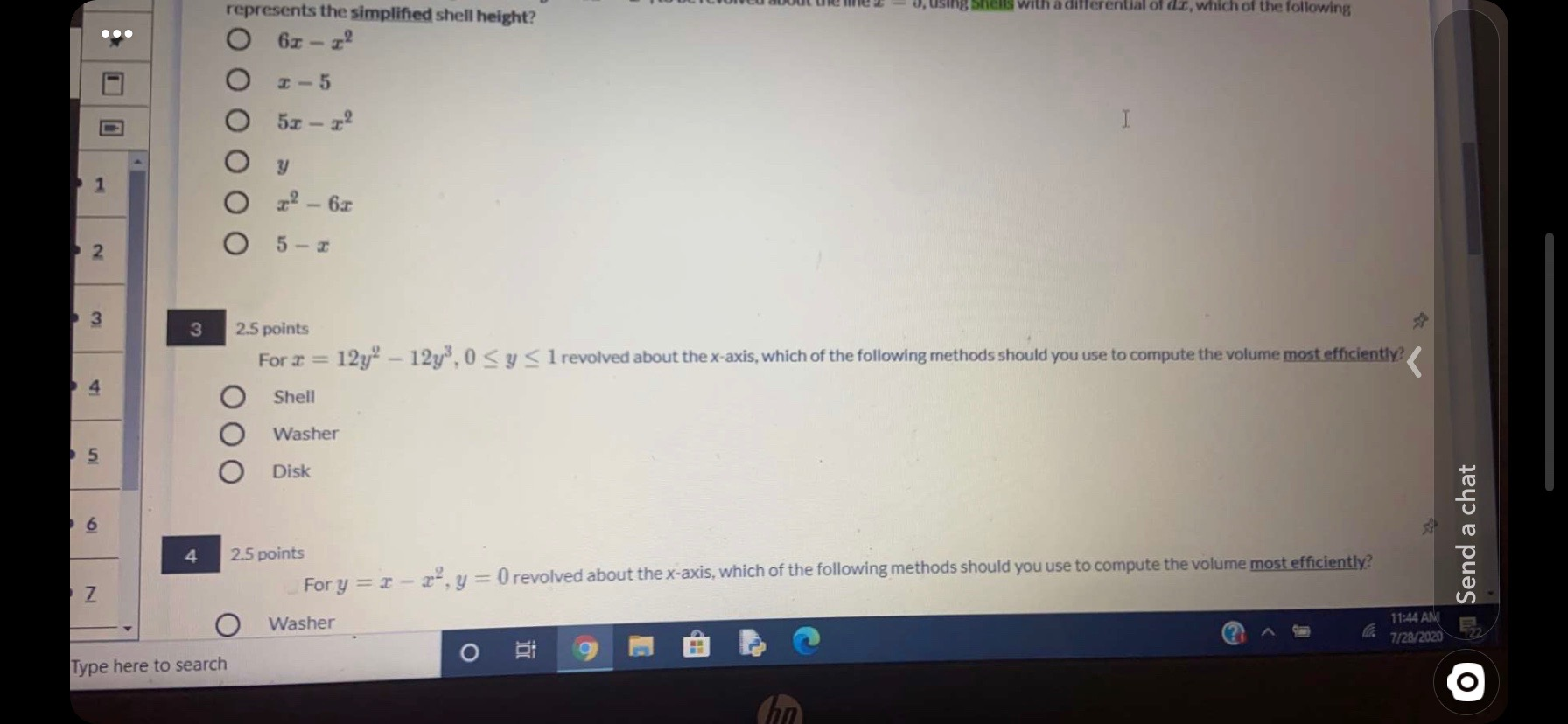 Solved using Shells with a differential of dr, which of the | Chegg.com