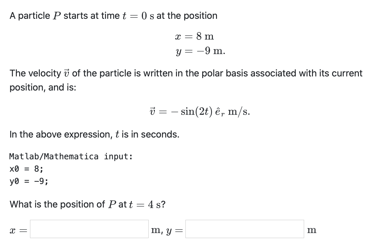 Solved A Particle P Starts At Time T 0 S At The Positio Chegg Com