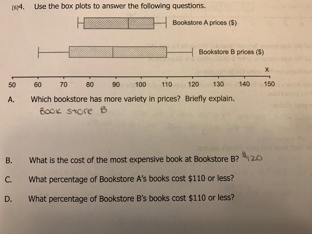 Solved [6]4. Use the box plots to answer the following | Chegg.com