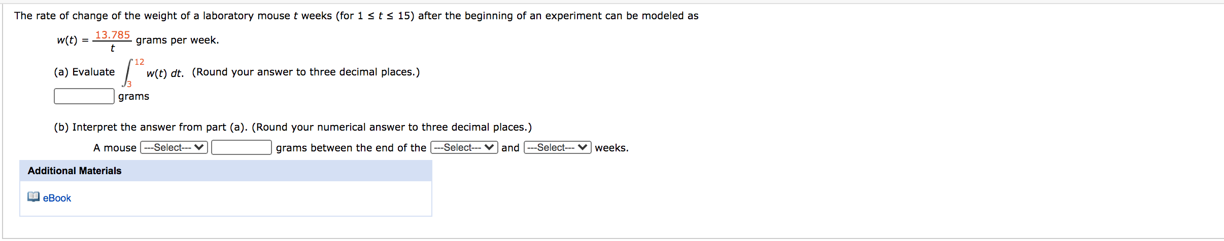 Solved The rate of change of the weight of a laboratory | Chegg.com