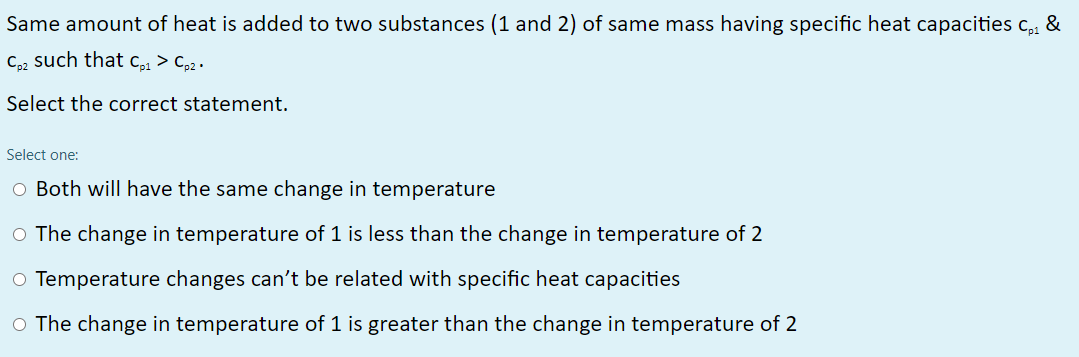 Solved Same amount of heat is added to two substances (1 and | Chegg.com