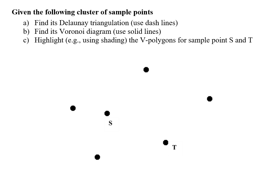 Solved Given the following cluster of sample points a) Find | Chegg.com