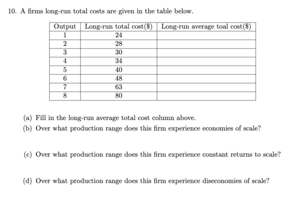 solved-10-a-firms-long-run-total-costs-are-given-in-the-chegg