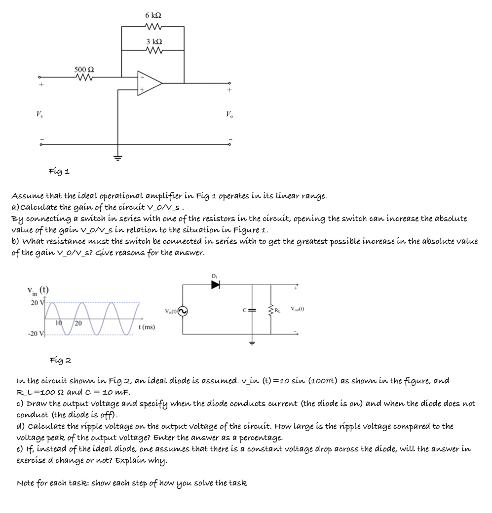 Solved Assume that the ideal operational amplifier in fig 1