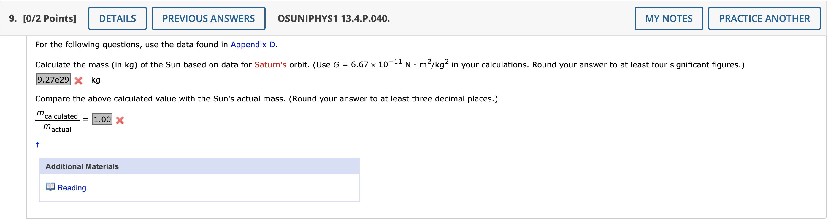 Solved Calculate the mass (in kg ) of the Sun based on data | Chegg.com