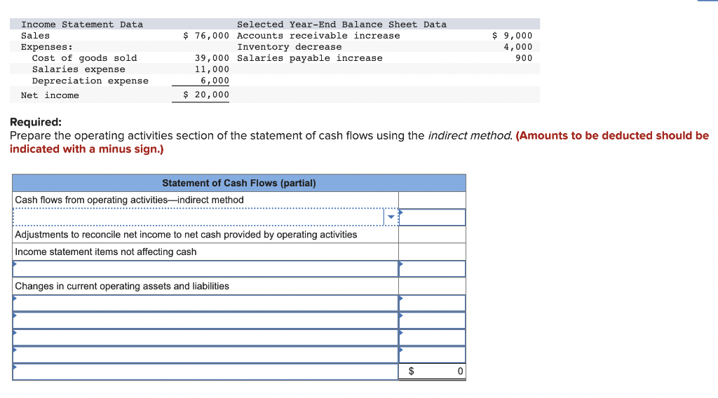 [solved] Required Prepare The Operating Activities Secti