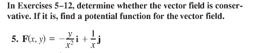 Solved In Exercises 5-12, determine whether the vector field | Chegg.com
