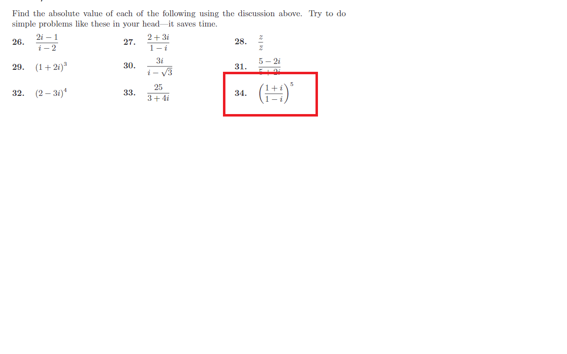 Solved Find the absolute value of each of the following | Chegg.com