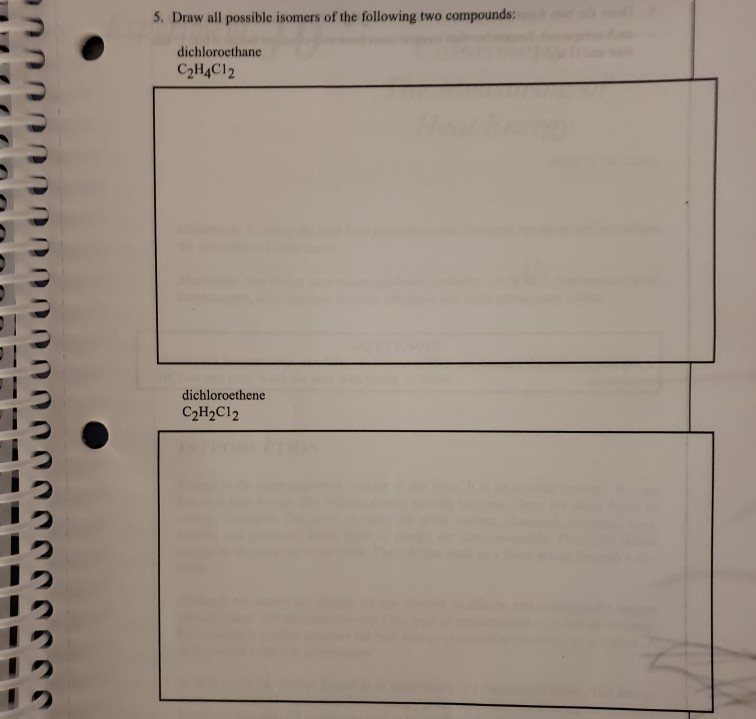 Solved Draw The Two Isomers For Trichloroethane C2h3cl3 As Vsepr