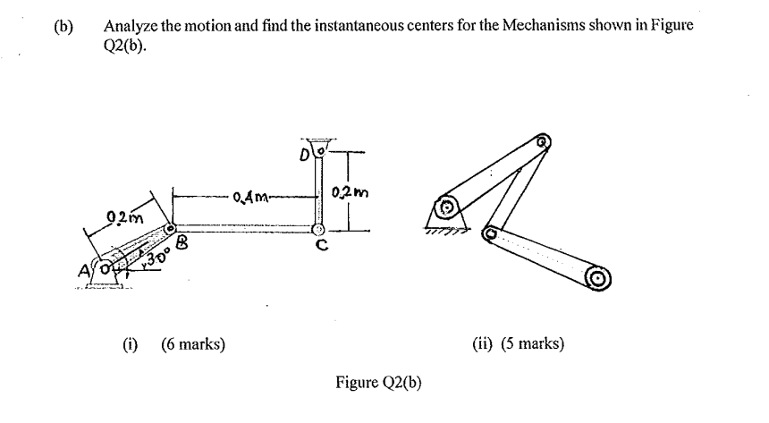 Solved b) Analyze the motion and find the instantaneous | Chegg.com