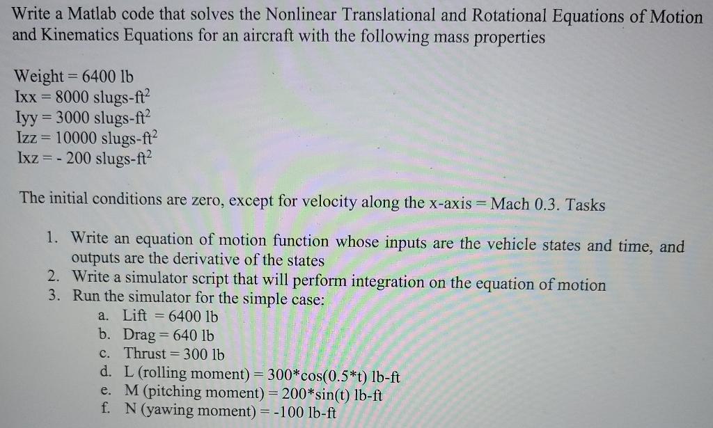 Write a Matlab code that solves the Nonlinear | Chegg.com