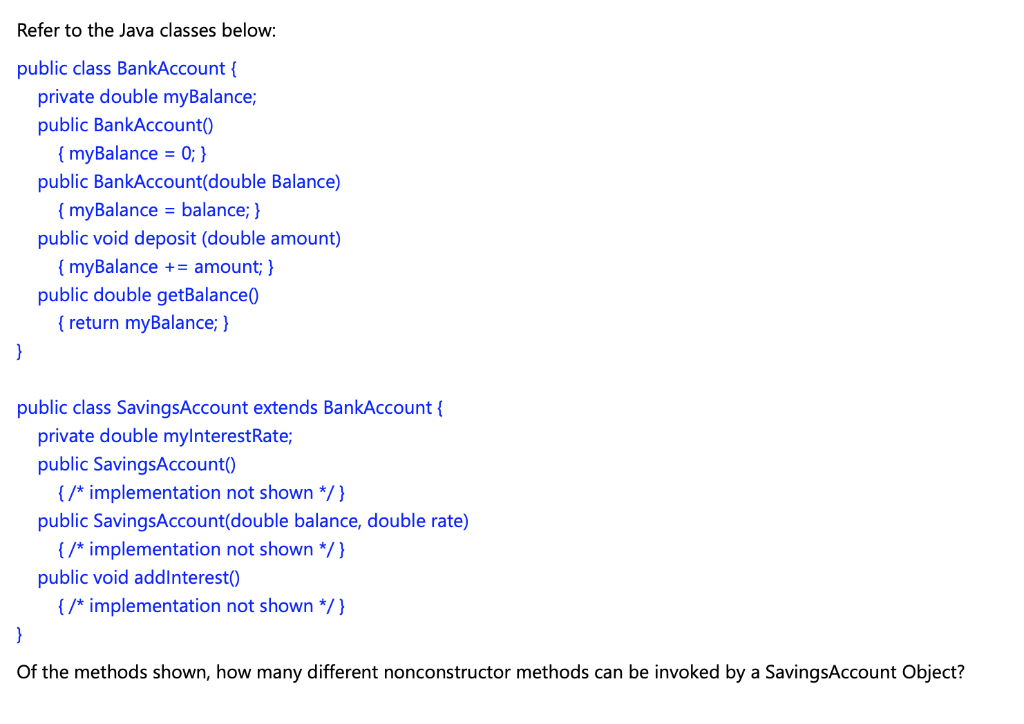 Solved Refer to the Java classes below: public class | Chegg.com