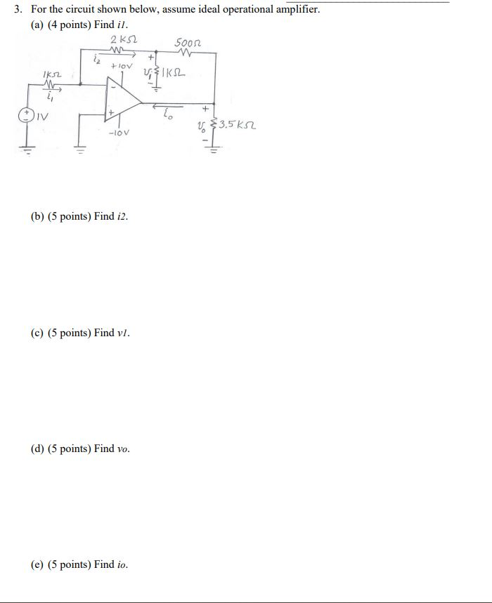 Solved 3. For the circuit shown below, assume ideal | Chegg.com