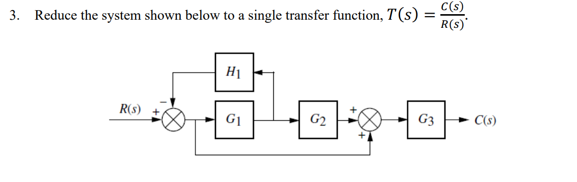 Solved 3. Reduce the system shown below to a single transfer | Chegg.com