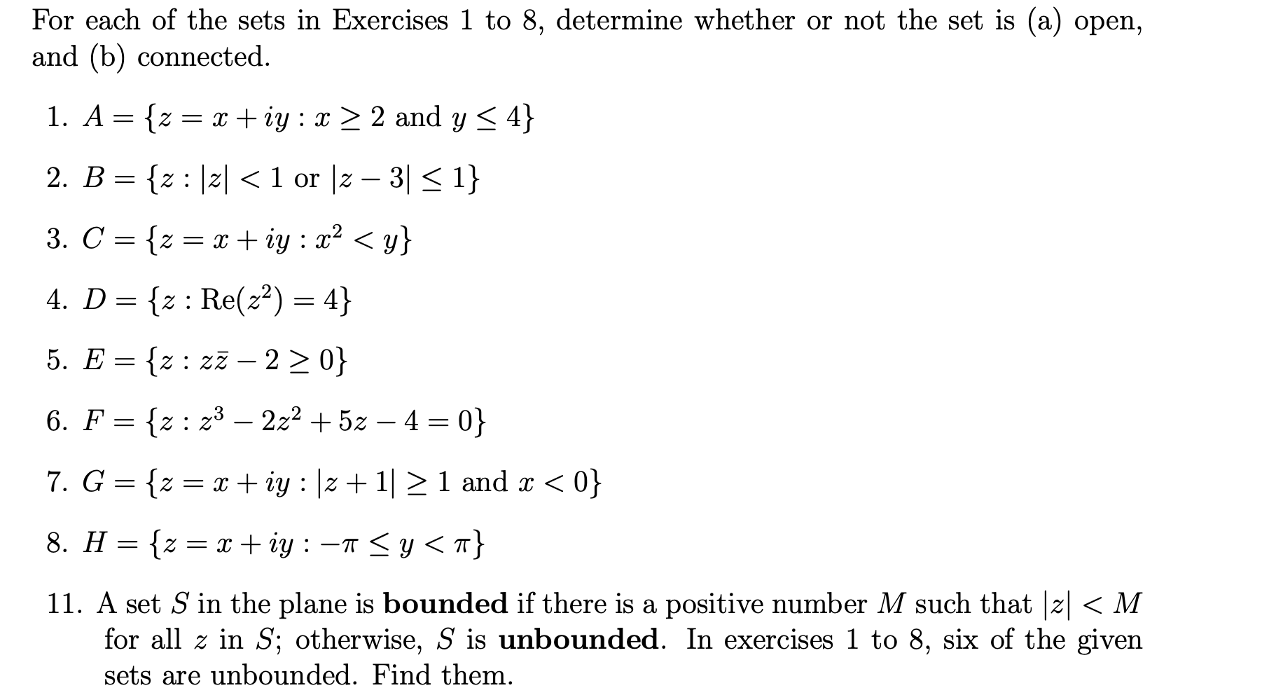 Solved For Each Of The Sets In Exercises 1 To 8, Determine | Chegg.com