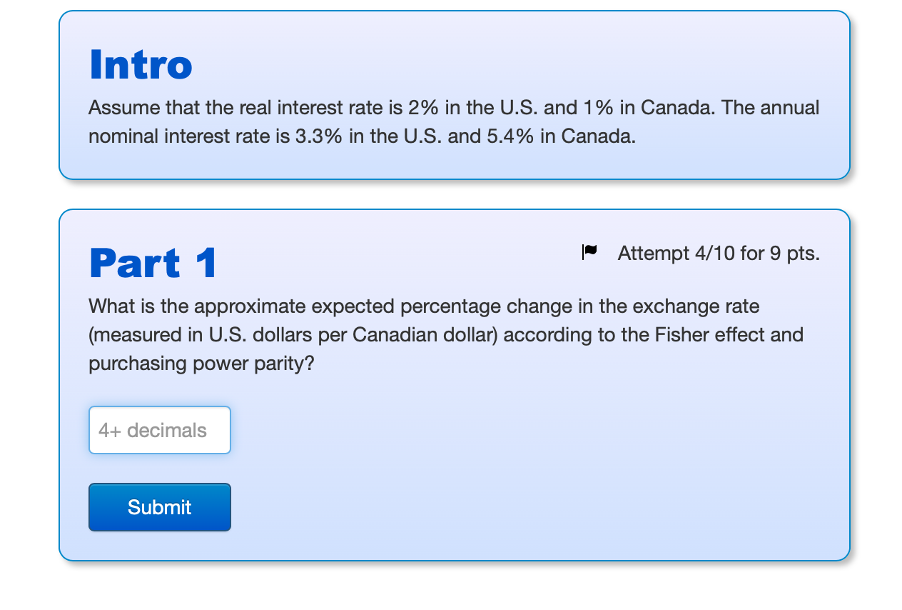 Solved Intro Assume that the real interest rate is 2% in the | Chegg.com