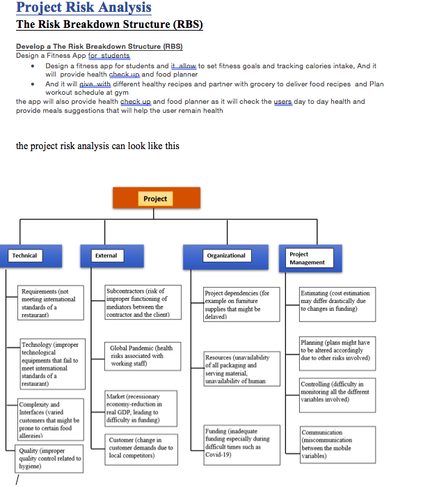 Project Risk Analysis The Risk Breakdown Structure | Chegg.com