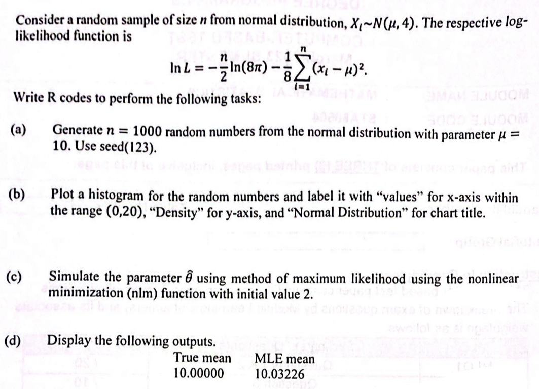 Solved Consider a random sample of size n from normal | Chegg.com