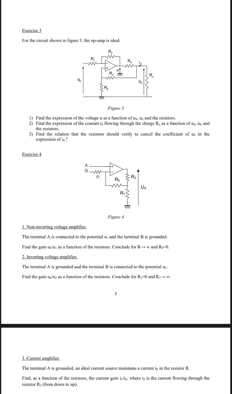 Solved Exercise 3 For the circuit shown in figure 3, the | Chegg.com