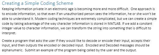 Solved Creating a Simple Coding Scheme Keeping information | Chegg.com