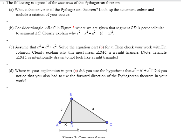 Statement of shop converse pythagorean theorem