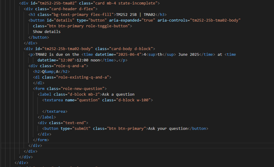 Solved This is the HTML code for an upcoming assessment | Chegg.com