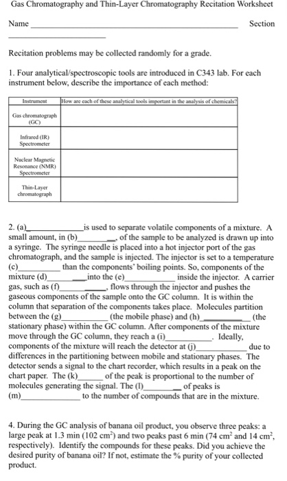 Solved: Gas Chromatography And Thin-Layer Chromatography R... | Chegg.com