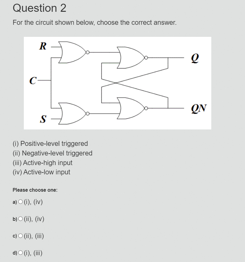 Solved For the circuit shown below, choose the correct | Chegg.com