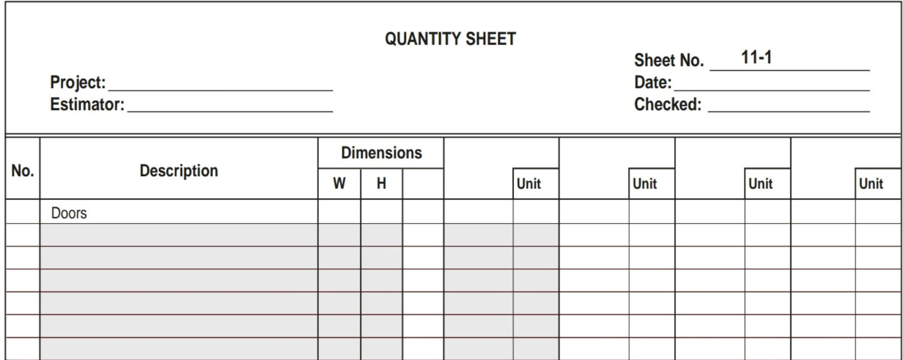 Sheet No. 11-1
Date:
Checked: