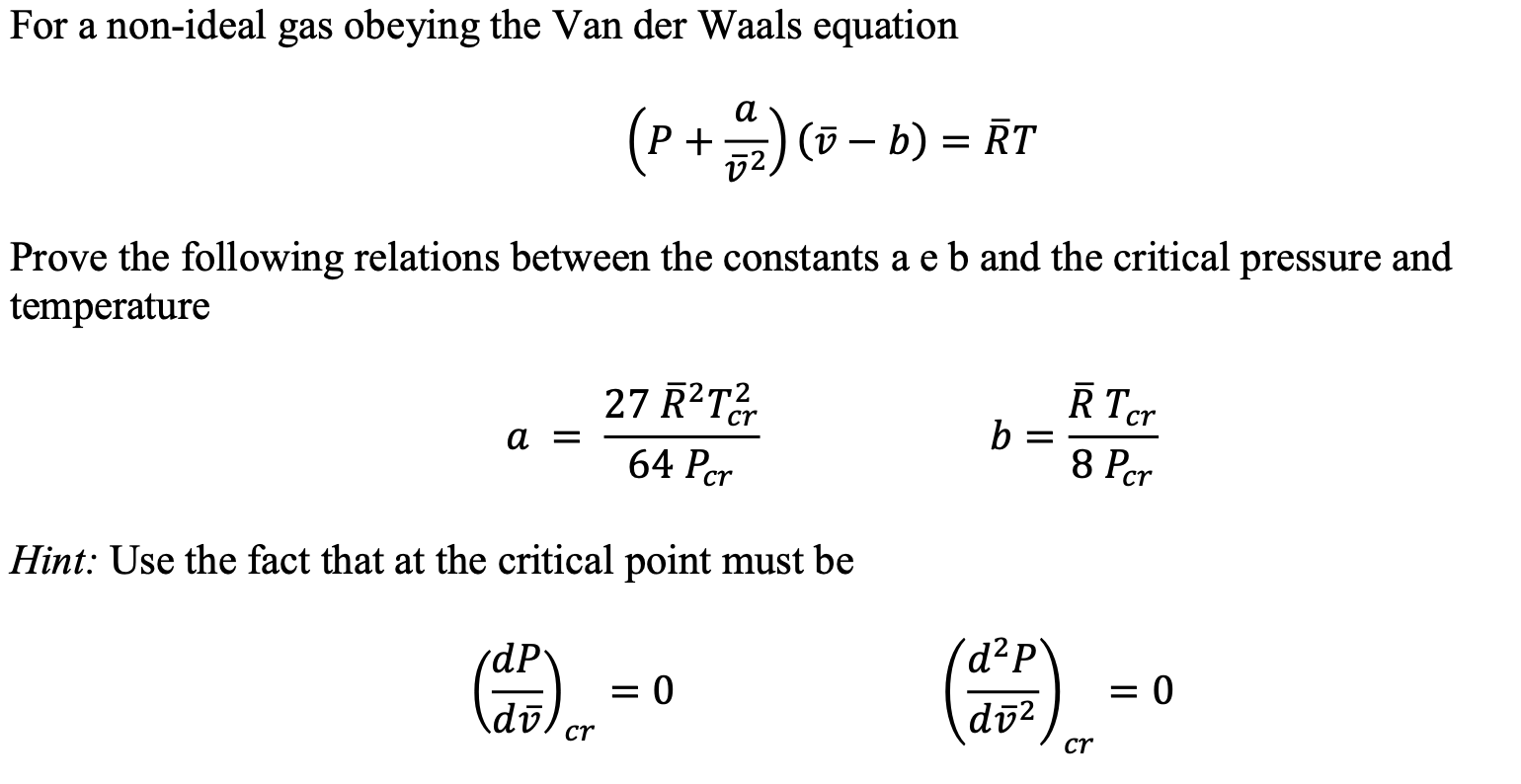 Non-Ideal Gases and the Van der Waals Equation 