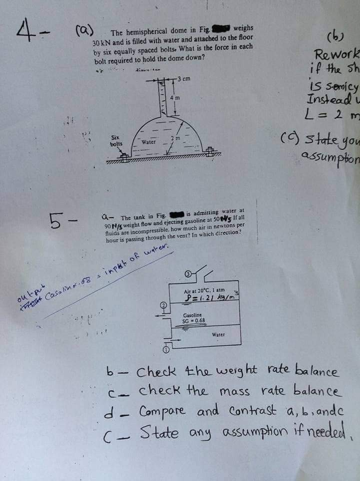 Solved The hemispherical dome in Fig. weighs 30 kN and is