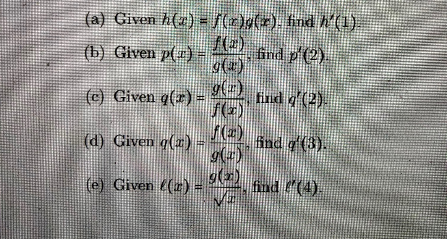 Solved A Given H X F X G X Find H 1 B Given P Chegg Com