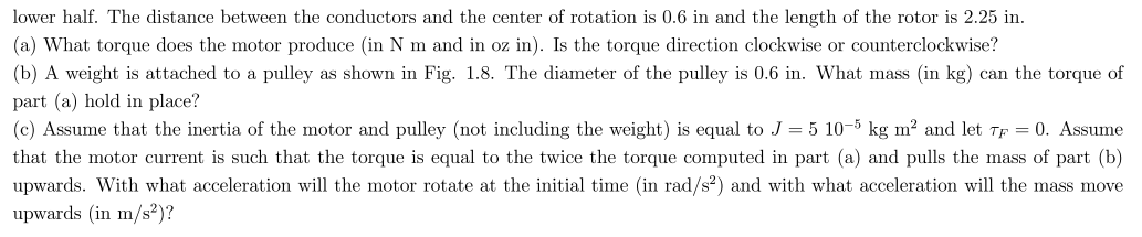 Solved Problem 1.2: The rotor of an electric machine is | Chegg.com