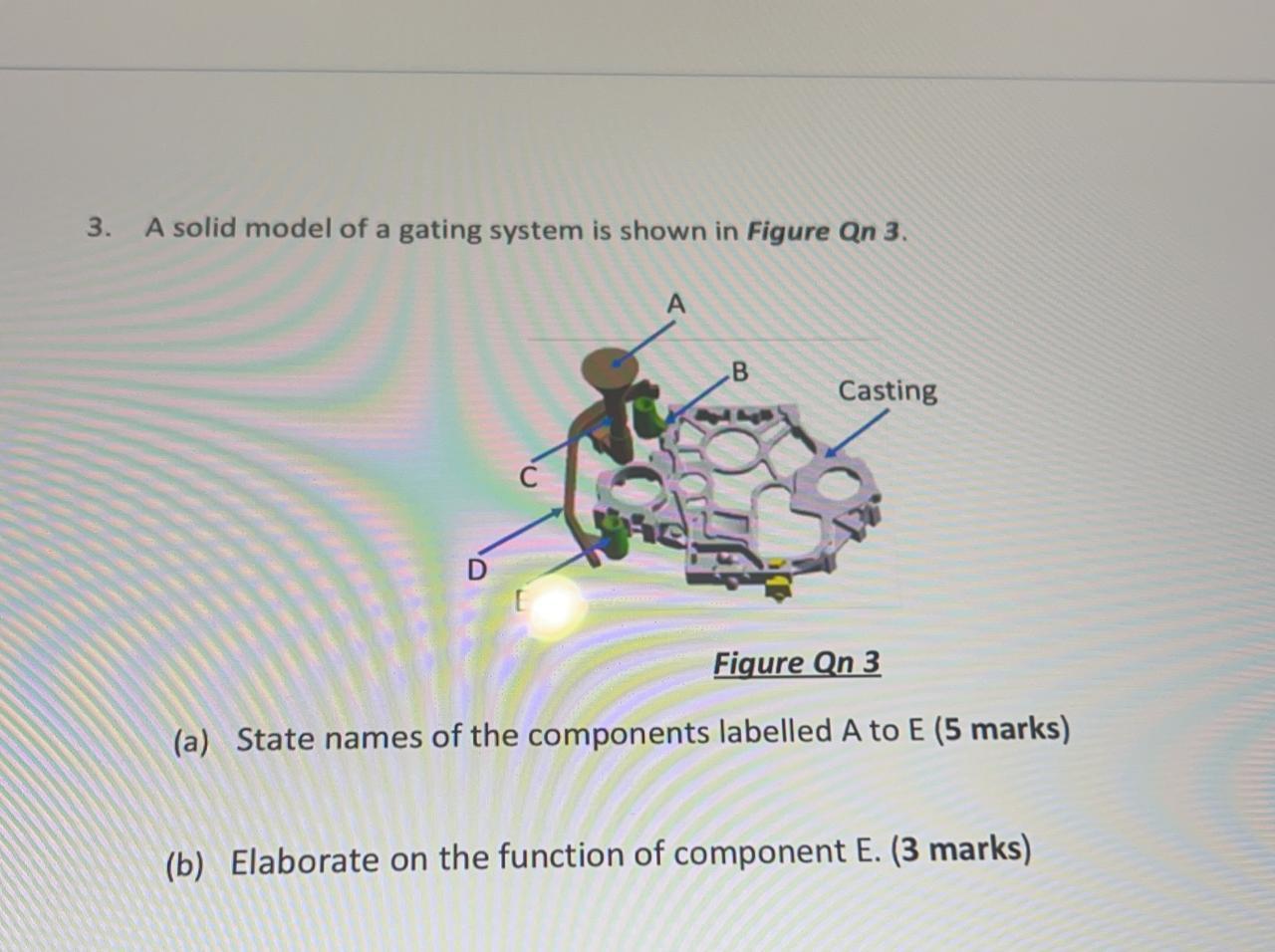 Solved 3 . A solid model of a gating system is shown in | Chegg.com