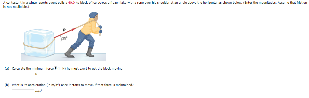 Solved is not negligible.) (a) Calculate the minimum force F | Chegg.com