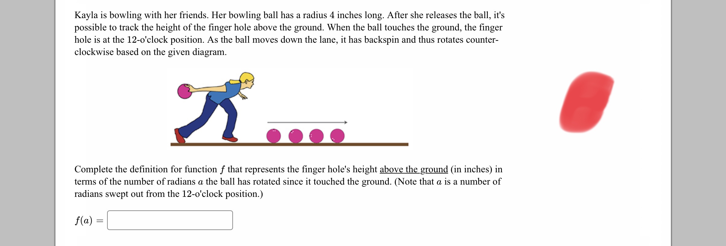 Solved Kayla is bowling with her friends. Her bowling ball