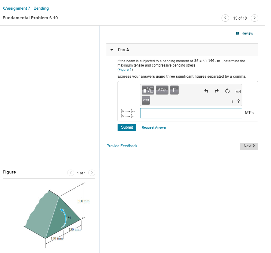 Solved Review Part A , determine the If the beam is | Chegg.com