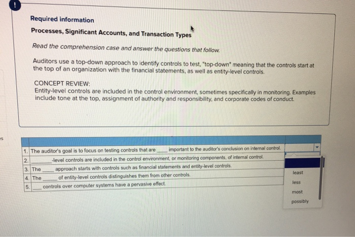 Solved 1 Required information Processes, Significant | Chegg.com