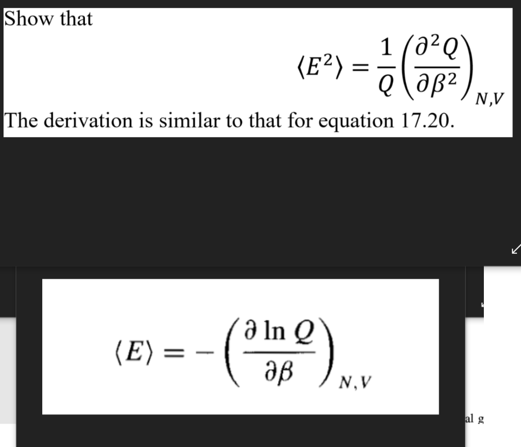 Solved Show That E E Lass2 V N V The Derivation I Chegg Com