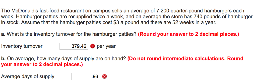 Solved The McDonald s Fast food Restaurant On Campus Sells Chegg