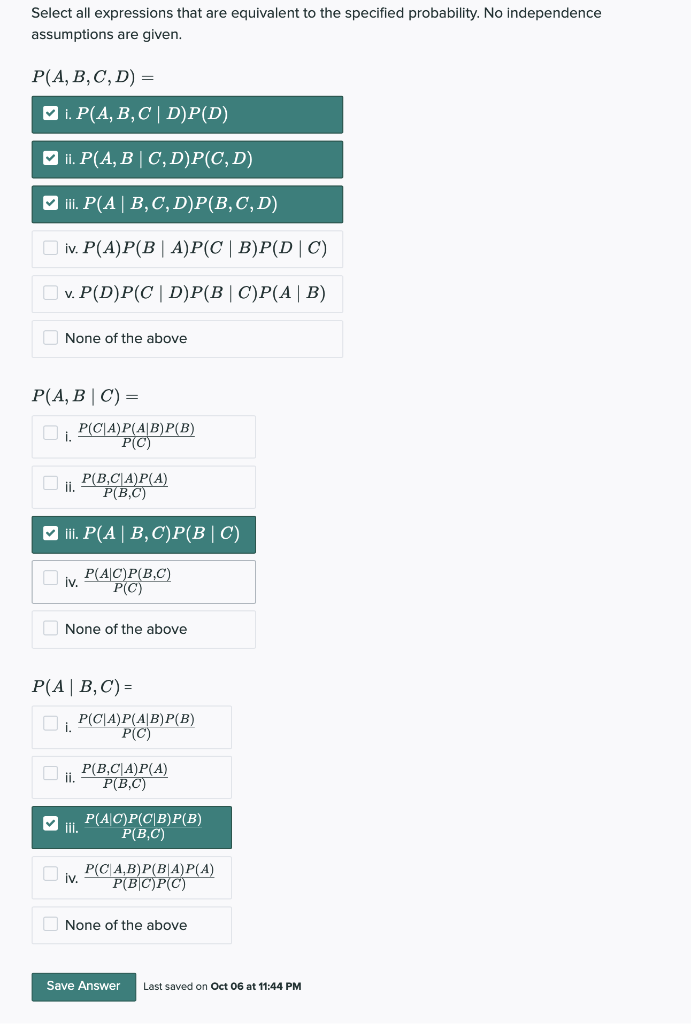 Solved Select all expressions that are equivalent to the | Chegg.com