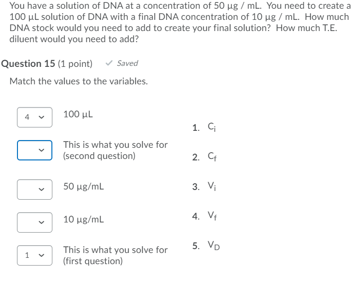 Solved You have a solution of DNA at a concentration of 50