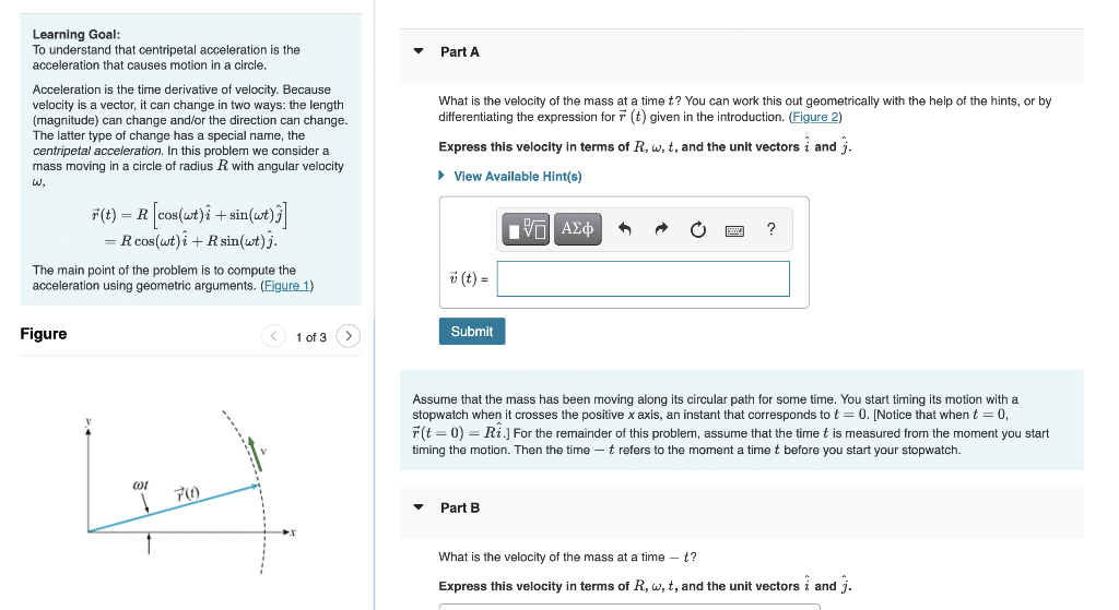 Solved Learning Goal: To Understand That Centripetal 