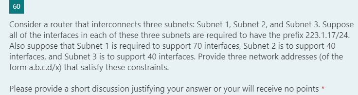 Solved 60 Consider a router that interconnects three | Chegg.com
